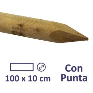 Poste de madera con punta 100 x 10 cm