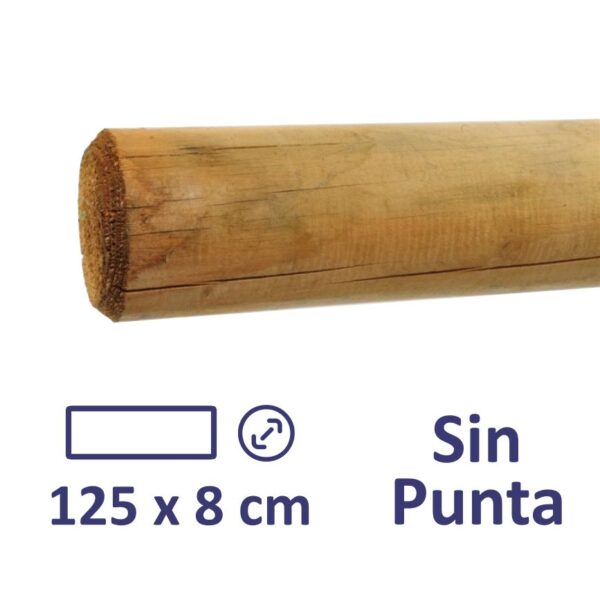 Poste de madera sin punta 125 x 8 cm