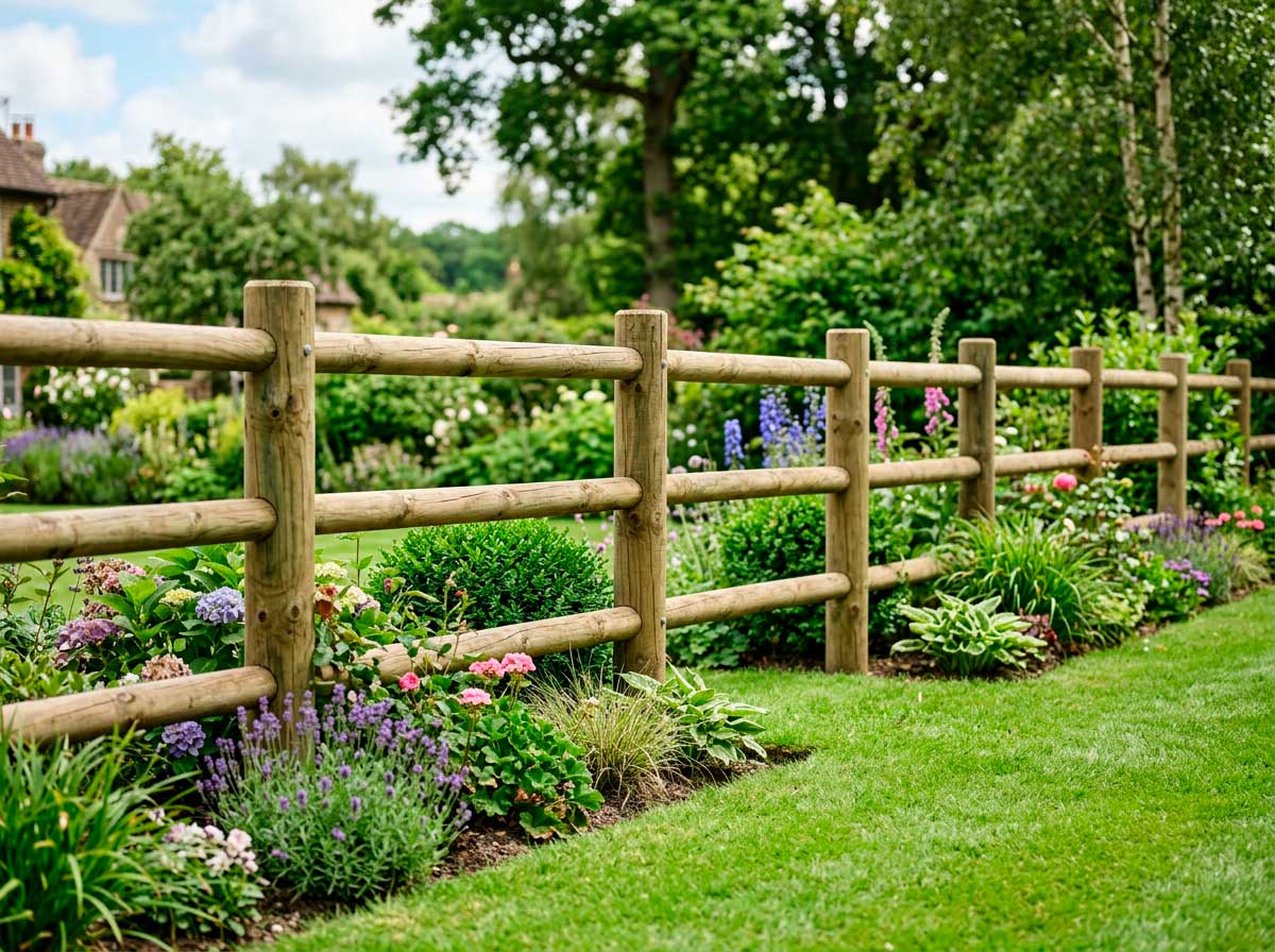 Postes de madera para cercado de jardín
