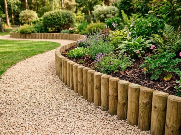 Poste de madera semi redondo tratado 1 m x Ø 10 cm
